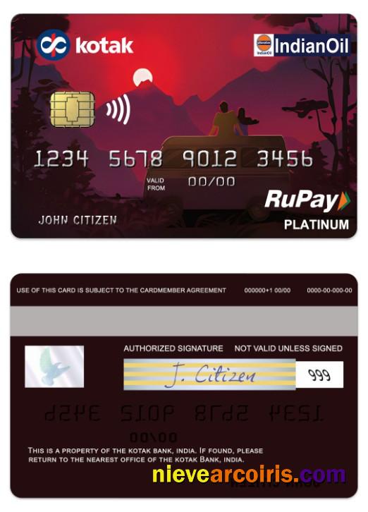 India Kotak bank RuPay platinum Credit Card
